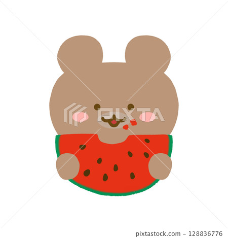 Bear eating watermelon 128836776