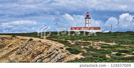 Cape Espichel Lighthouse in Portugal is a coastal lighthouse located in the parish of Castelo, district of Setubal 128837009