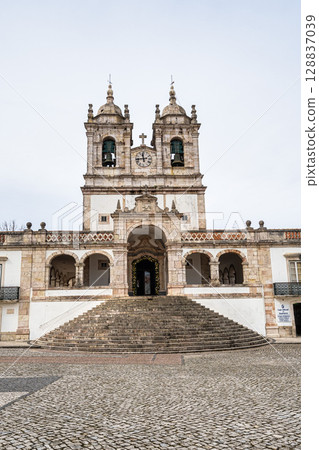 The famous Santuario de Nossa Senhora da Nazare, sanctuary of our lady. Nazare in Portugal 128837039