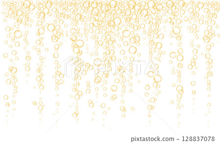 Underwater fizzing air bubbles., cold orange juice. Underwater fizzing air bubbles., cold orange juice. 128837078