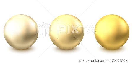 3d golden metal sphere. 128837081