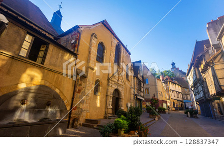 Vintage houses along street of Monlucon 128837347