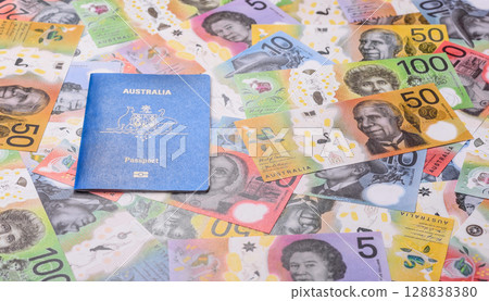Australian passport for travelling, flying and doing business 128838380