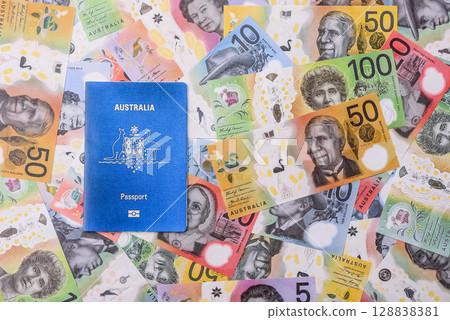 Australian passport for travelling, flying and doing business 128838381