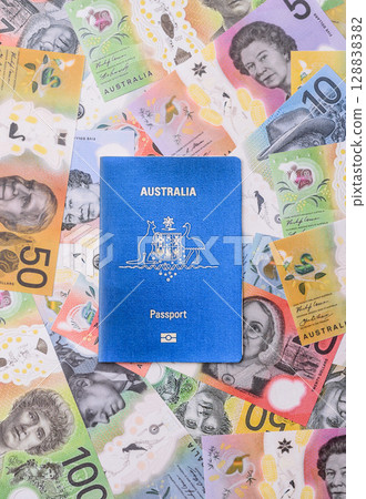 Australian passport for travelling, flying and doing business 128838382