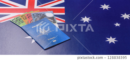 Australian passport for travelling, flying and doing business 128838395