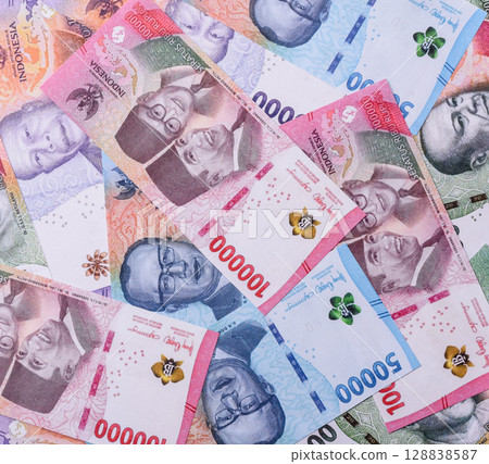 Rupiah money, Indonesian banknotes for buying and selling goods and exchanging for other currencies Rupiah money, Indonesian banknotes for buying and selling goods and exchanging for other currencies 128838587