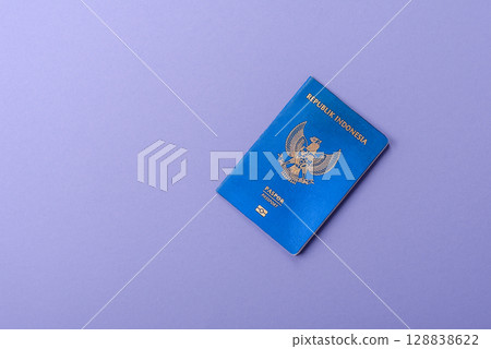 Indonesian passport for travelling, flying and doing business 128838622