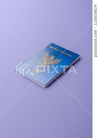 Indonesian passport for travelling, flying and doing business 128838624
