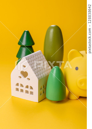 Conceptual background with house, property investment or property 128838642