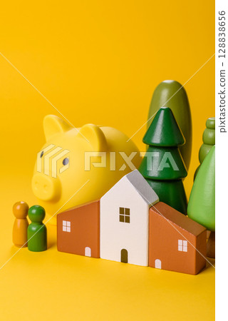 Conceptual background with house, property investment or property Conceptual background with house, property investment or property 128838656