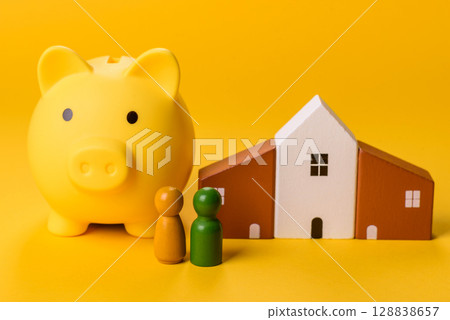 Conceptual background with house, property investment or property Conceptual background with house, property investment or property 128838657