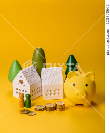 Conceptual background with house, property investment or property 128838668