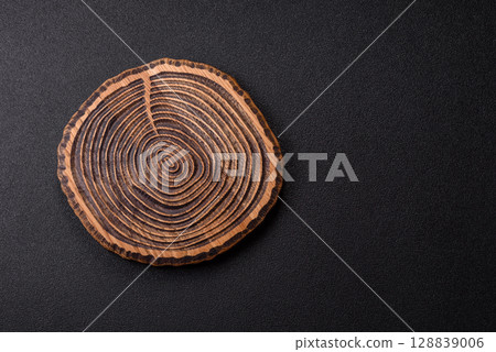 Wooden cutting board blank as a backdrop for cooking in the kitchen 128839006