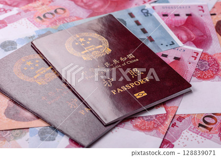 China Citizen Passport, Chinese document for global business China Citizen Passport, Chinese document for global business 128839071