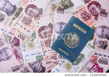 Mexican passport for travelling, flying and doing business Mexican passport for travelling, flying and doing business 128839489