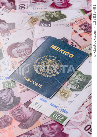 Mexican passport for travelling, flying and doing business Mexican passport for travelling, flying and doing business 128839491