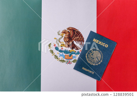 Mexican passport for travelling, flying and doing business 128839501