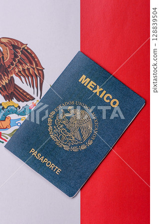 Mexican passport for travelling, flying and doing business 128839504