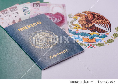 Mexican passport for travelling, flying and doing business Mexican passport for travelling, flying and doing business 128839507