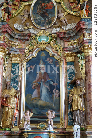 Saint Nicholas, altarpiece in parish Church of Our Lady of snow in Kamensko, Croatia 128839585