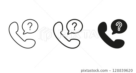 Phone With Question Mark Line and Solid Icon. Customer Support, Inquiry, And Helpline Communication Symbol. Assistance And Information Request. Isolated Vector Illustration 128839620
