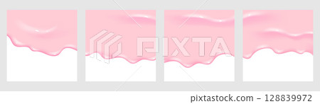 Liquid vector dripping ice cream texture.Glossy sugary flow drip. Liquid vector dripping ice cream texture.Glossy sugary flow drip. 128839972