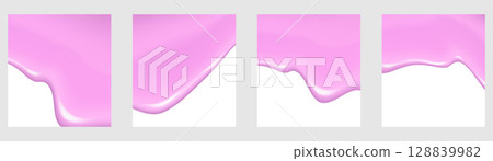 Liquid vector dripping ice cream texture.Glossy sugary flow drip. Liquid vector dripping ice cream texture.Glossy sugary flow drip. 128839982