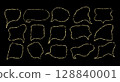 Liquid abstract speech bubbles. Hand drawn organic abstract frames. Empty text shapes. 128840001