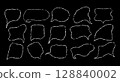 Liquid abstract speech bubbles. Hand drawn organic abstract frames. Empty text shapes. 128840002