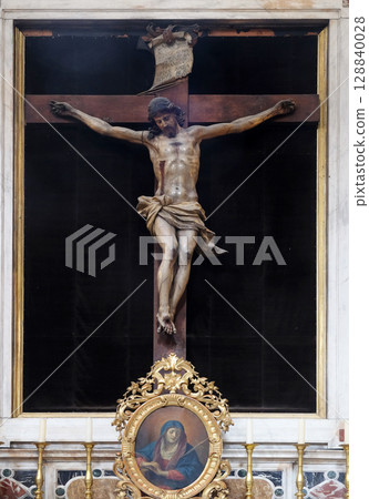 Altar of Holy Cross, Franciscan church of the Friars Minor in Dubrovnik, Croatia 128840028