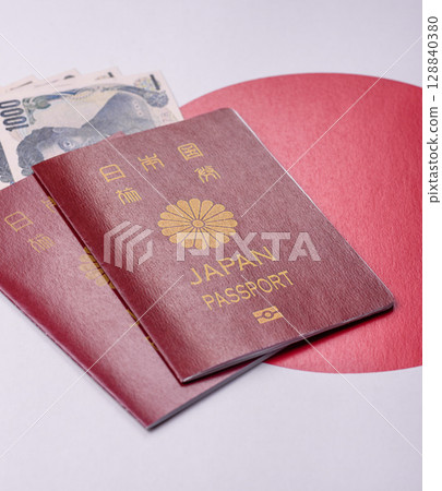 Japanese passport for travelling, flying and doing business 128840380