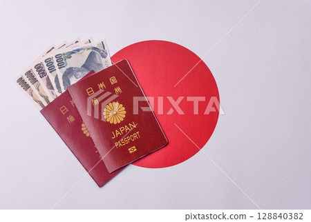 Japanese passport for travelling, flying and doing business 128840382