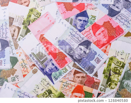 Pakistan, Pakistani rupee paper money. Cash notes for business 128840580