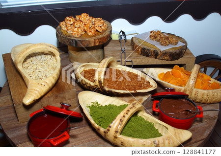 small appetizer dishes prepared for cocktail and local food small appetizer dishes prepared for cocktail and local food 128841177