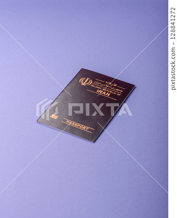 Iranian passport for travelling, flying and doing business. Iran document, id Iranian passport for travelling, flying and doing business. Iran document, id 128841272