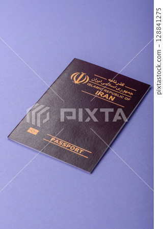 Iranian passport for travelling, flying and doing business. Iran document, id Iranian passport for travelling, flying and doing business. Iran document, id 128841275