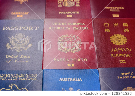 Passports of citizens of different countries of the world 128841523
