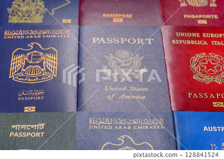 Passports of citizens of different countries of the world 128841524