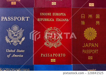 Passports of citizens of different countries of the world 128841525