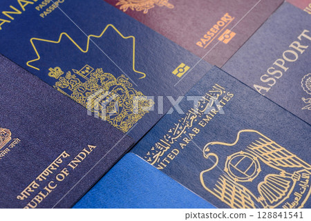 Passports of citizens of different countries of the world 128841541