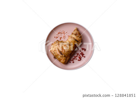 Grilled chicken leg or quarter. Barbecued meat with salt and spices Grilled chicken leg or quarter. Barbecued meat with salt and spices 128841851