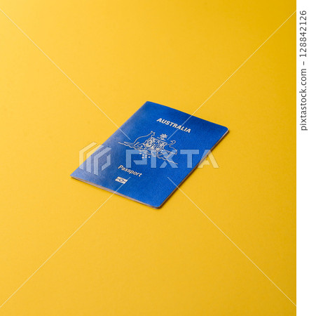 Australian passport for travelling, flying and doing business. Australia document, id Australian passport for travelling, flying and doing business. Australia document, id 128842126
