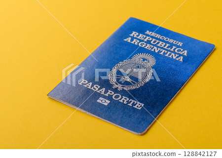 Argentine passport for travelling, flying and doing business. Argentina document, id 128842127