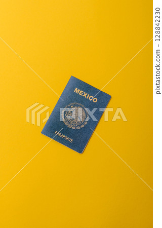 Mexican passport for travelling, flying and doing business. Mexico document, id 128842230