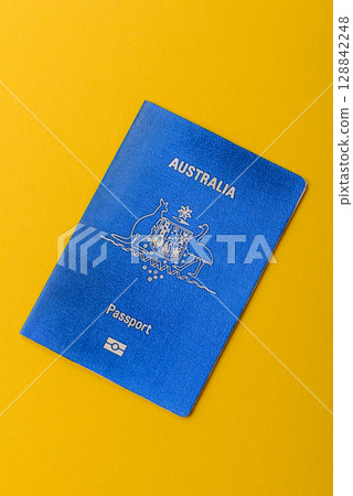 Australian passport for travelling, flying and doing business. Australia document, id 128842248