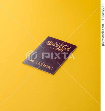 Iranian passport for travelling, flying and doing business. Iran document, id Iranian passport for travelling, flying and doing business. Iran document, id 128842269