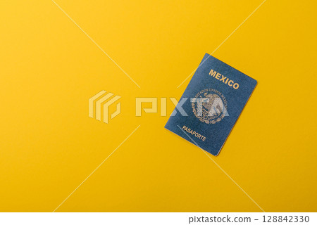 Mexican passport for travelling, flying and doing business. Mexico document, id Mexican passport for travelling, flying and doing business. Mexico document, id 128842330