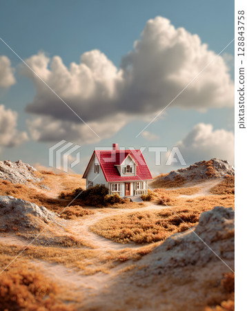 Real estate, property, selling and buying premises for business. Real estate concept. Neural network AI generated art 128843758