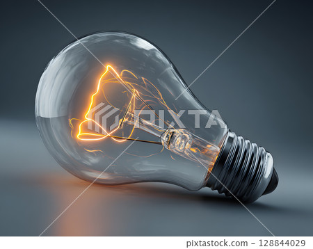 The light bulb as a concept of environmental protection and energy saving. Neural network AI generated art 128844029
